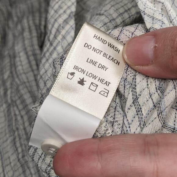 Cottagecore Prairie Plaid Ruffle Button Front Blouse Preppy Minimalist Medium - Picture 7 of 7